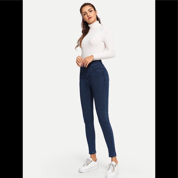 dark blue skinny pants